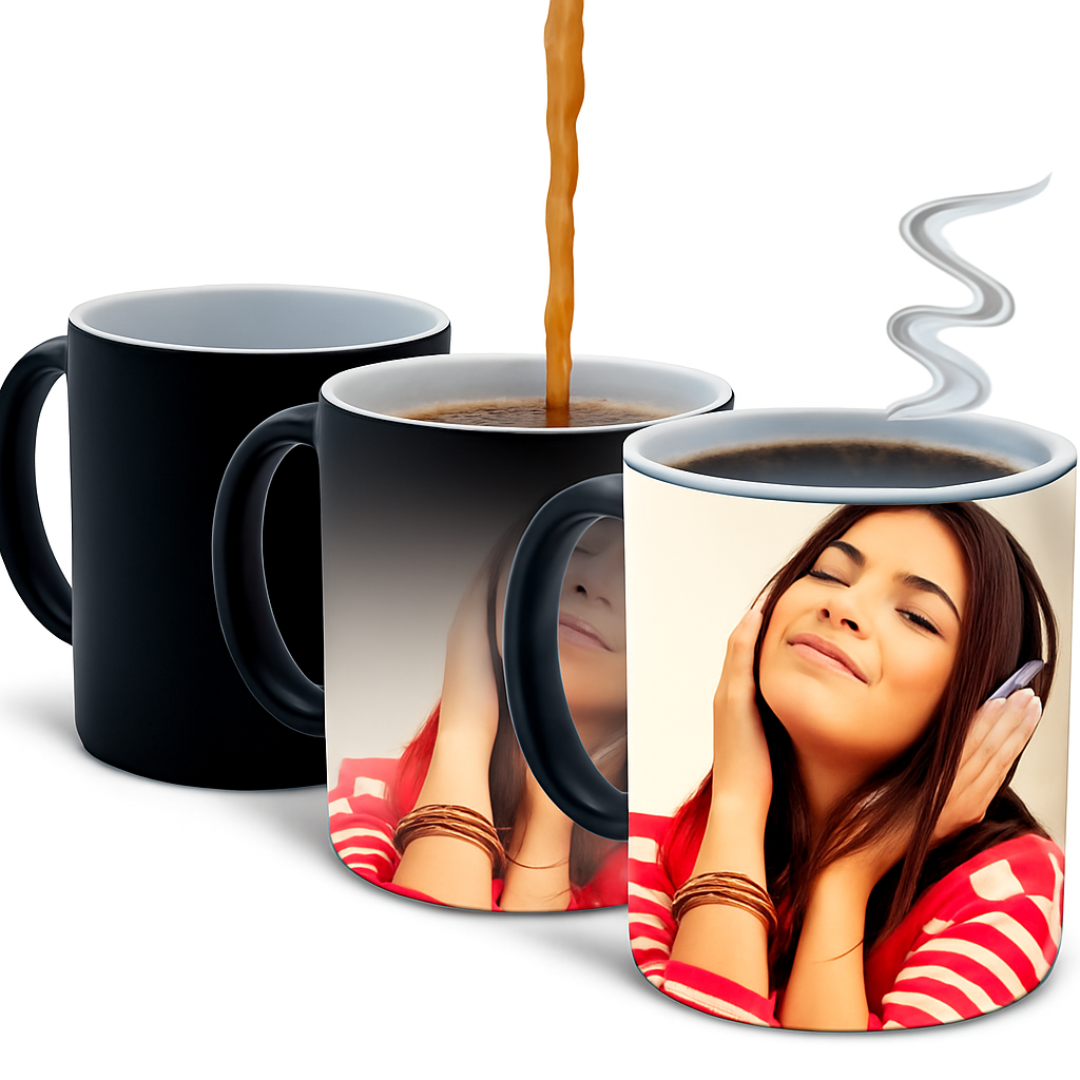Taza Mágica Negro Mate – 11 oz | Sublimable